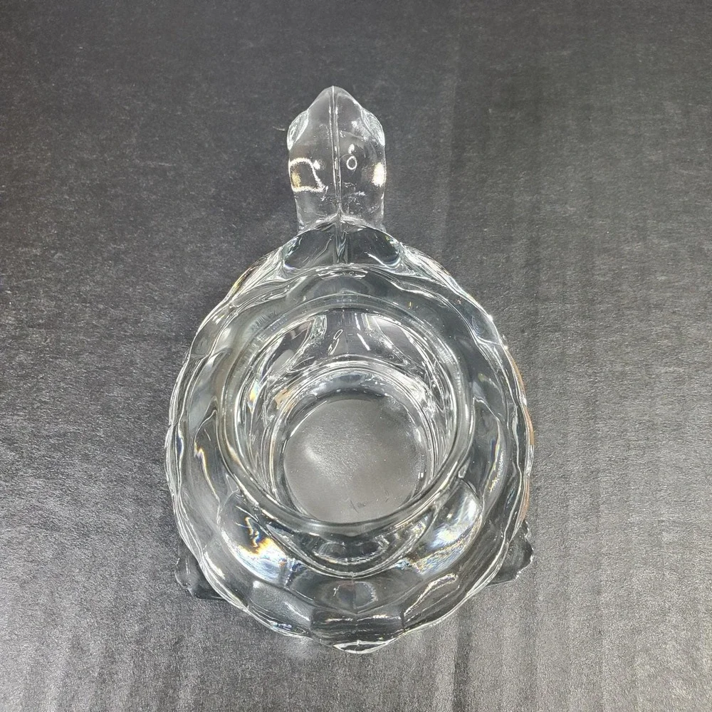 Vintage Indiana Glass Turtle‎ Crystal Clear Votive Candle Holder Transparent
